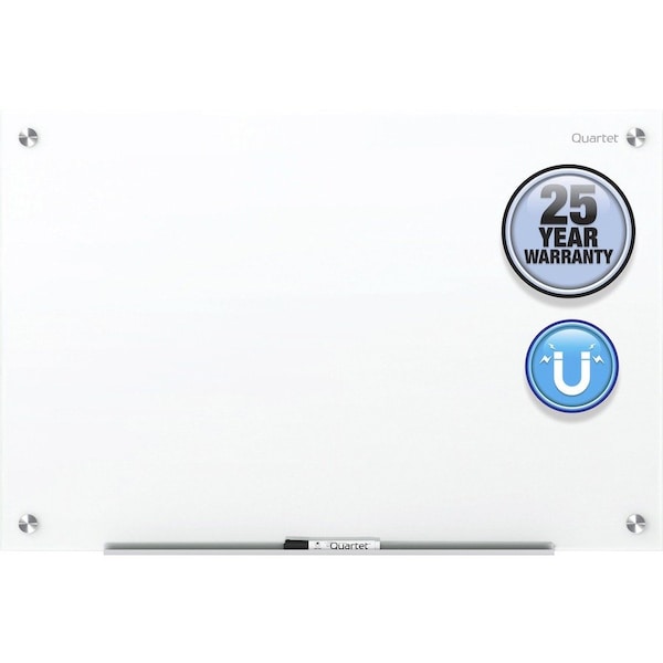 Dry-Erase Board, Glass, Frameless, 36Wx24L, White